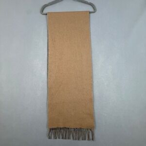 Anthropologie Camel Grey Reversible Fringe Scarf Cozy Soft Brushed Winter 72x13‎